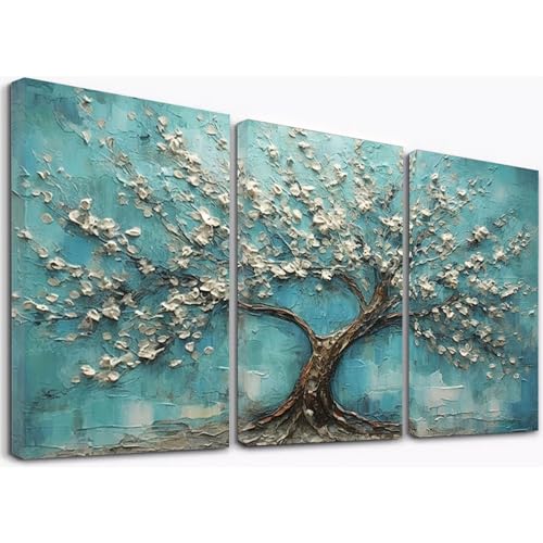 JOSUE Set 3 Teilig Moderne Baum Schlafzimmer Bilder Wand Deko, Rustikaler Baum Blau Weiss Bilderwand Wohnzimmer Küchen Wanddeko Geschenk -30x45cm Gerahmt JOSUE Set 3 Teilig Moderne Baum Schlafzimmer Bilder Wand Deko, Rustikaler Baum Blau Weiss Bilderwand Wohnzimmer Küchen Wanddeko Geschenk -30x45cm Gerahmt von JOSUE