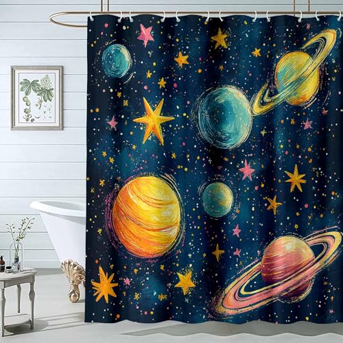 JOSUE Tropischer Botanischer Duschvorhang Sternenhimmel Botanischer Grauer Badezimmervorhang Wasserdichter Badewannenvorhang-H200 x B280 cm JOSUE Tropischer Botanischer Duschvorhang Sternenhimmel Botanischer Grauer Badezimmervorhang Wasserdichter Badewannenvorhang-H200 x B280 cm von JOSUE