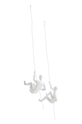 JOTEX Human Climbers Dekorative Figuren, 2er-Set Turner für Wanddeko, Rostbraun - Weiß, 18X21X8 cm von JOTEX