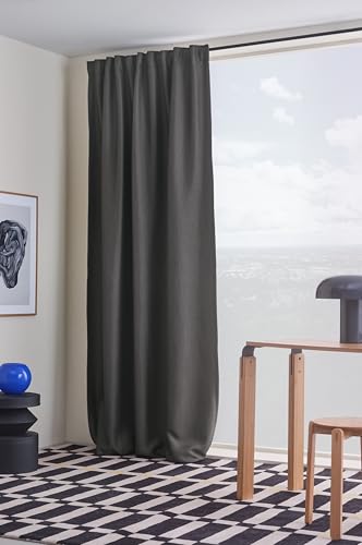 JOTEX Shadow Verdunkelungsvorhang mit Multifunktionsband (1er-Pack), Blaugrau Gardine, 140 x 250 cm von JOTEX