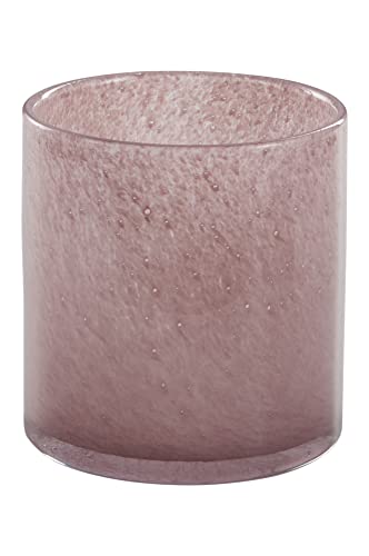 Jotex Boss Glas Teelichthalter, Kerzenhalter Teelicht, einzigartige handgemachte Deko, 16 cm hoch - Rosa, Ø 15 cm von JOTEX