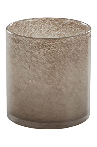 Jotex Boss Glas Teelichthalter, Kerzenhalter Teelicht, einzigartige handgemachte Deko, 16 cm hoch - Beige, Ø 15 cm von JOTEX