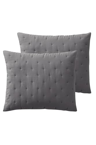 JOTEX Calm Kissenhülle 2er Set - Oeko Tex® Standard 100 Zertifiziert Kissenbezug aus hochwertigem Polyester - Dunkel Grau, 60 x 50 cm von JOTEX