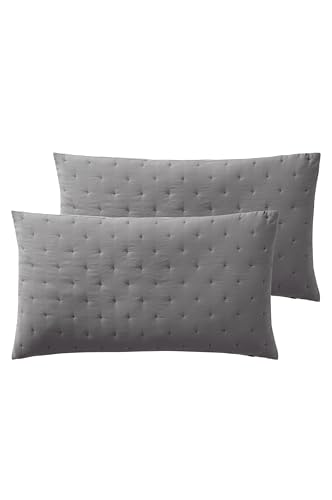 JOTEX Calm Kissenhülle 2er Set - Oeko Tex® Standard 100 Zertifiziert Kissenbezug aus hochwertigem Polyester - Dunkel Grau, 90 x 50 cm von JOTEX