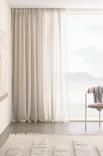 Jotex Multifunktionsgardine Layer Extrabreite Vorhang 275 cm Polyester-Baumwoll -Mischung, Oeko-TEX® Standard 100 Zertifiziert, bessere Baumwolle - Hellgrau, 1 Stück 275 x 250 cm von JOTEX