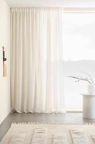 Jotex Multifunktionsgardine Layer Extrabreite Vorhang 275 cm Polyester-Baumwoll -Mischung, Oeko-TEX® Standard 100 Zertifiziert, bessere Baumwolle - Weiß, 1 Stück 275 x 220 cm von JOTEX