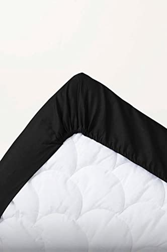 Jotex Zack Spannbettlaken - 100% hochwertige Bio-Baumwolle GOTS Zertifiziert Spannbetttuch mit Gummizug - Schwarz, 140 x 200 cm von JOTEX