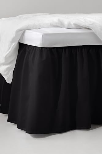 Jotex Zack Volant Betthusse - 100% hochwertige Bio-Baumwolle Bettrock, Höhe 45 cm - Schwarz, 90 x 200 cm von JOTEX