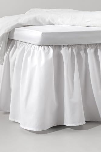 Jotex Zack Volant Betthusse - 100% hochwertige Bio-Baumwolle Bettrock, Höhe 45 cm - Weiß, 90 x 200 cm von JOTEX