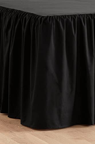 Jotex Zack Volant Betthusse - 100% hochwertige Bio-Baumwolle Bettrock, Höhe 60 cm - Grauschwarz, 160 x 200 cm Jotex Zack Volant Betthusse - 100% hochwertige Bio-Baumwolle Bettrock, Höhe 60 cm - Grauschwarz, 160 x 200 cm von JOTEX