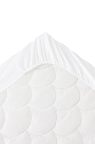 Jotex Zack Spannbettlaken - 100% hochwertige Bio-Baumwolle GOTS Zertifiziert Spannbetttuch mit Gummizug - Weiß, 180 x 200 cm von JOTEX