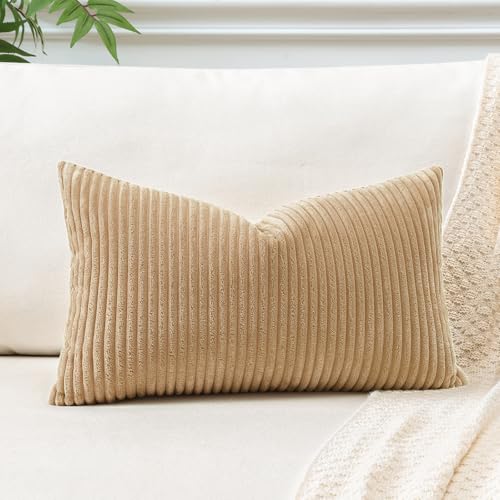 JOTOM 1 Stück Cord Kissenbezug Kissenhülle Dekorative Zierkissen Sofakissen Couchkissen Dekokissen Zierkissenbezug Deko Kissenbezüge für Sofa Wohnzimmer (40x60cm, Ockergelb) von JOTOM