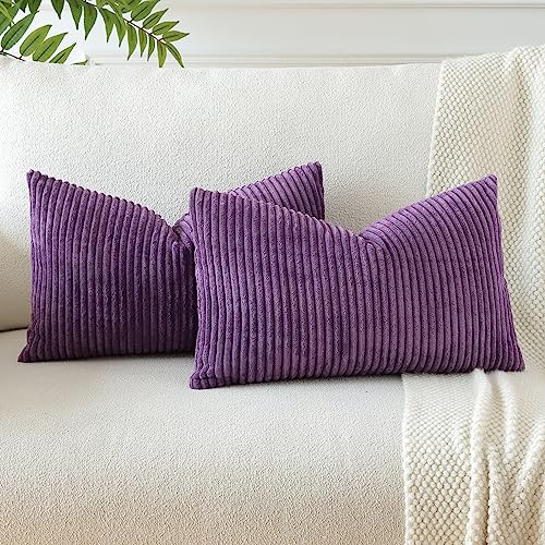 JOTOM 2er Set Cord Kissenbezüge Kissenhülle Dekorative Zierkissen Sofakissen Couchkissen Dekokissen Kissenbezug Deko Kissenhülle für Sofa Wohnzimmer 30x50cm Lila JOTOM 2er Set Cord Kissenbezüge Kissenhülle Dekorative Zierkissen Sofakissen Couchkissen Dekokissen Kissenbezug Deko Kissenhülle für Sofa Wohnzimmer 30x50cm Lila von JOTOM