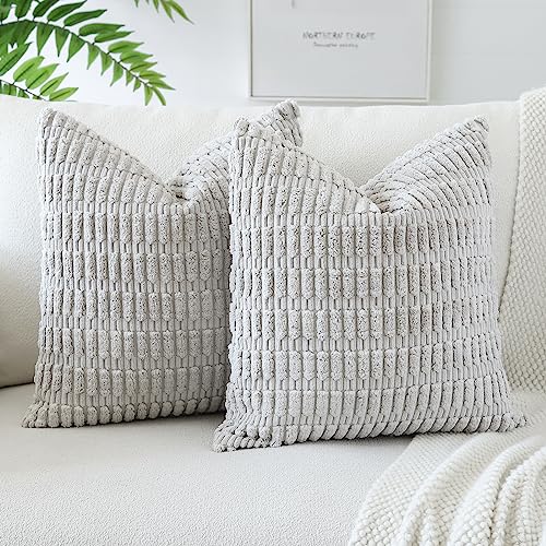 JOTOM 2er Set Kordsamt Weicher Kissenbezüge Moderne Kissenhüllen Dekorative Sofakissen Dekokissen Zierkissenbezug für Wohnzimmer Sofa Schlafzimmer Hellgrau 50x50 cm JOTOM 2er Set Kordsamt Weicher Kissenbezüge Moderne Kissenhüllen Dekorative Sofakissen Dekokissen Zierkissenbezug für Wohnzimmer Sofa Schlafzimmer Hellgrau 50x50 cm von JOTOM
