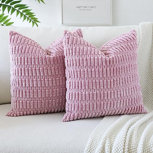 JOTOM 2er Set Kordsamt Weicher Kissenbezüge Moderne Kissenhüllen Dekorative Sofakissen Dekokissen Zierkissenbezug für Wohnzimmer Sofa Schlafzimmer Rosa Lila 55x55 cm JOTOM 2er Set Kordsamt Weicher Kissenbezüge Moderne Kissenhüllen Dekorative Sofakissen Dekokissen Zierkissenbezug für Wohnzimmer Sofa Schlafzimmer Rosa Lila 55x55 cm von JOTOM