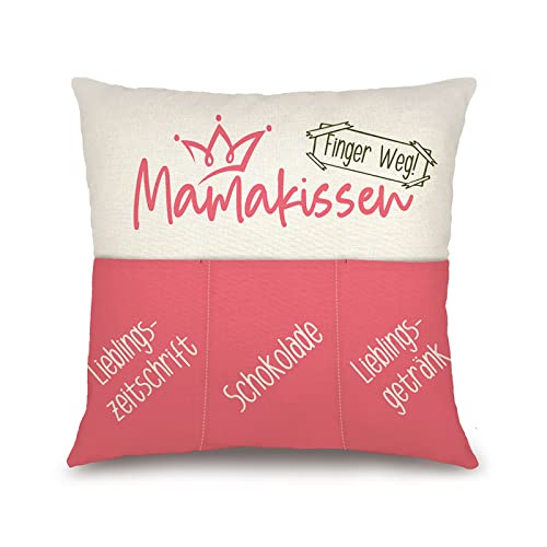 JOTOM Dekokissen Kissenbezug mit 3 Taschen zum selber Befüllen 45x45 cm Kissenhülle tolles Geschenk (Mamakissen) von JOTOM