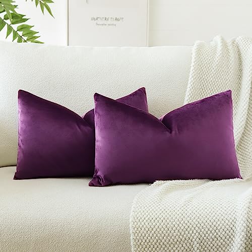 JOTOM Samt Kissenbezug Kissenhülle Sofakissen Dekokissen Kissenbezüge für Sofa Wohnzimmer Schlafzimmer 2er Set 30x50 cm Aubergine Lila JOTOM Samt Kissenbezug Kissenhülle Sofakissen Dekokissen Kissenbezüge für Sofa Wohnzimmer Schlafzimmer 2er Set 30x50 cm Aubergine Lila von JOTOM