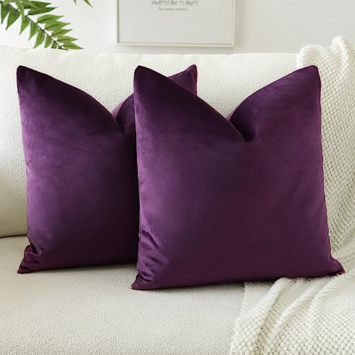JOTOM Samt Kissenbezug Kissenhülle Sofakissen Dekokissen Kissenbezüge für Sofa Wohnzimmer Schlafzimmer 2er Set 45x45 cm Aubergine Lila JOTOM Samt Kissenbezug Kissenhülle Sofakissen Dekokissen Kissenbezüge für Sofa Wohnzimmer Schlafzimmer 2er Set 45x45 cm Aubergine Lila von JOTOM