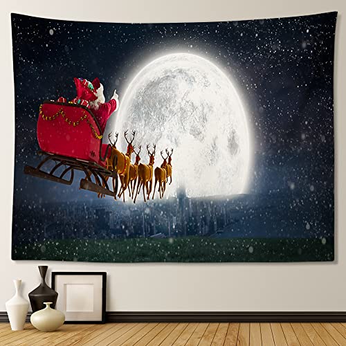 JOTOM Weihnachten Wandteppich Wall Hanging Neujahr Wandteppich Tapestry für Wohnzimmer Schlafzimmer Schlafsaal Dekorationen Veranda Hänge (Weihnachtsmann) von JOTOM
