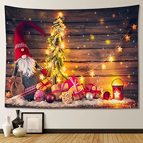 JOTOM Weihnachten Wandteppich Wall Hanging Neujahr Wandteppich Tapestry für Wohnzimmer Schlafzimmer Schlafsaal Dekorationen Veranda Hänge (Zwerg Geschenk) von JOTOM
