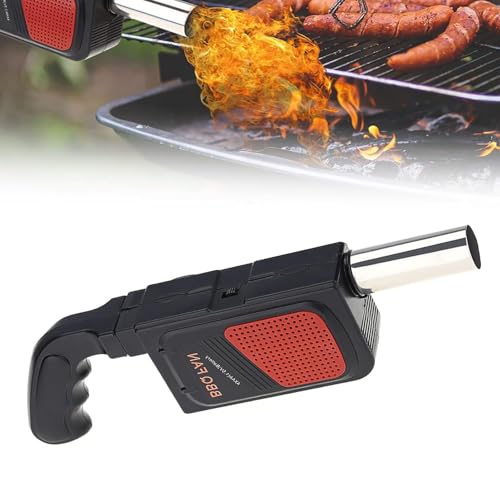 JOUFNING BBQ-Luftgebläse Für Den Außenbereich, Tragbares Elektrisches Handgebläse, Kabelloses Grillwerkzeug Mit Schnellem Feuerstarter, Zum Kochen Auf Campingpartys von JOUFNING