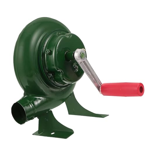 JOUFNING Handkurbel Blacksmith Forge BBQ-Luftgebläse, Handkurbel-Ventilatorgrill Zum Kochen Im Freien, Metalllüfterflügel, Barbecue-Feuerbalg, Für Picknick-Campingkocher-Zubehör(150W) von JOUFNING