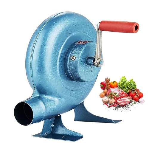 JOUFNING Handkurbel-Schmiedegebläse - Tragbarer Manueller Popcorn-Ventilator Mit Eisengetriebe, Schnellfeueranzünder Zum Kochen, Für Picknicks Im Freien, Camping-Grillwerkzeug(200W) von JOUFNING