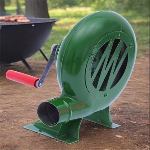 JOUFNING Hochleistungs-Hand-Schmiedegebläse, Tragbares Luftgebläse Zum Kochen Und Grillen, Lüfterflügel Aus Metall, Für Flammenerreger Im Freien Beim Camping Und Picknick(350W) von JOUFNING