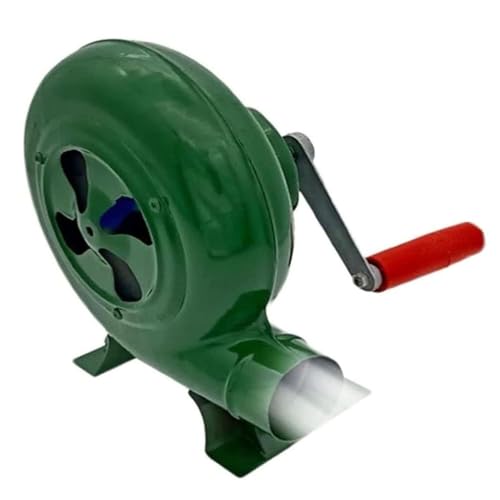 JOUFNING Manueller Grillventilator Aus Eisengetriebe, Popcorn-Grillventilator Aus Eisengetriebe, Lüfterflügel Aus Metall, Kleines Balg-Kochwerkzeug, Holzkohle-Flammenerreger(80W) von JOUFNING