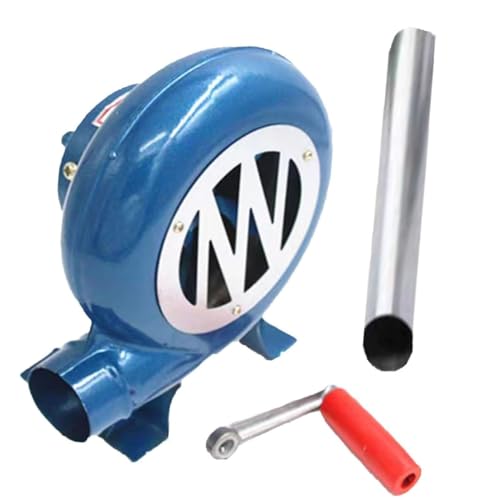 JOUFNING Manuelles Grillluftgebläse Zum Kochen – Popcorn-Ventilator Mit Eisengetriebe, Manueller Ventilator, Feueranzünder Für Außengrills, Flammenerreger, Mit Kanaleisengetriebe(250W) von JOUFNING