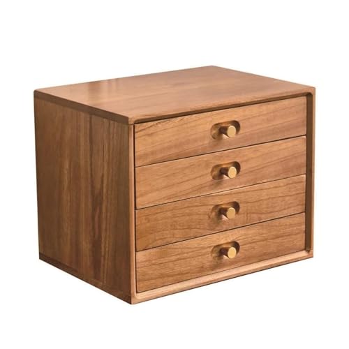 JOUFNING Mehrzweck-Bücherregal Für Die Arbeitsplatte, Aktenschrank Mit Holzschubladen Für Den Schreibtisch, Aufbewahrungsbox Für Den Schreibtisch-Organizer, Für Bücher, Zeitschriften(4 Layer) von JOUFNING