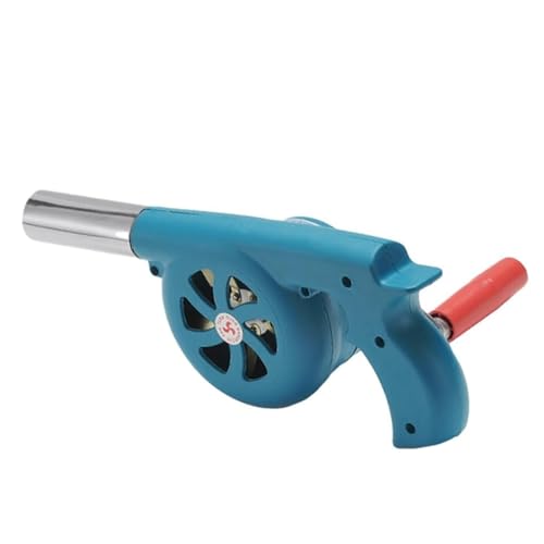 JOUFNING Mini-Grillventilator Mit Handkurbel, Luftgebläse Zum Kochen Im Freien, Erhöhung Der Feuerkraft, Grillgebläse, Feuerbalg-Handkurbelwerkzeug(Blue) von JOUFNING