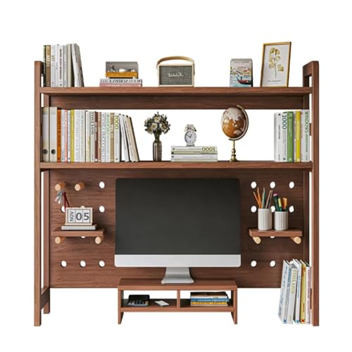 JOUFNING Schreibtisch-Bücherregal Für Computertische – Mehrzweck-Bücherregal Für Die Arbeitsplatte, Schreibtisch-Organizer-Regal Aus Massivholz, Mit Trennwänden, Regal-Aufbewahrungsregal(Brown) von JOUFNING