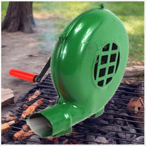 JOUFNING Tragbares Grillluftgebläse - Handventilatorofen Blacksmith BBQ-Ventilator, Luftgebläse Zum Kochen Im Freien, Eisengetriebe, Für Grillfeueranzünder(120W) von JOUFNING