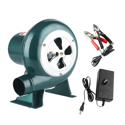 JOUFNING Zentrifugalgebläse Für Grills – 12 V Elektrischer Schmiedeventilator Mit Regler, Gebläsepumpe Mit Variabler Geschwindigkeit, Kompakter Feueranzünder Für Den Wohnbereich(with Regulator,100W) von JOUFNING
