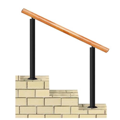 Treppengeländer-Handlauf-Geländer, Handlauf Aus Massivholz Passend Für 4 Oder 5 Stufen Vorne Veranda-Übergangshandgeländer, Rutschfester Sicherheitshandlauf(Height 95cm,80cm/32inch) von JOUFNING