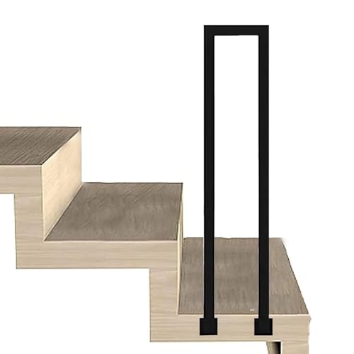 U-förmiges Treppengeländer Aus Schmiedeeisen - Seitlich Montierter Übergangshandlauf, Rutschfester Sicherheits-Treppenbaluster, Für Den Dekorativen Zaun Im Gartenloft(Black,35cm/13.7in) von JOUFNING