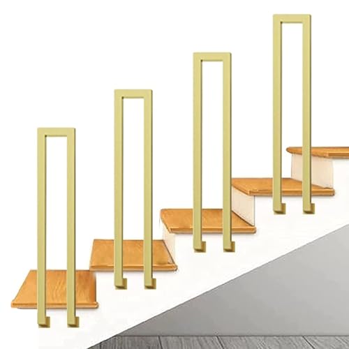 U-förmiges Treppengeländer Aus Schmiedeeisen - Seitlich Montierter Übergangshandlauf, Rutschfester Sicherheits-Treppenbaluster, Für Den Dekorativen Zaun Im Gartenloft(Gold,45cm/17.7in) von JOUFNING