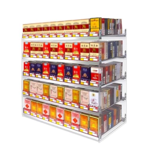 Zigaretten-Display-Halter - Zigarettenständer-Regal, Streichholzschachtel-Vitrine, Aluminium-Vitrine Für Automatische Zigarettenschieber, Wand-/Arbeitsplatten-Vitrine Für Den Einzelhandel(45x29x70cm) von JOUFNING