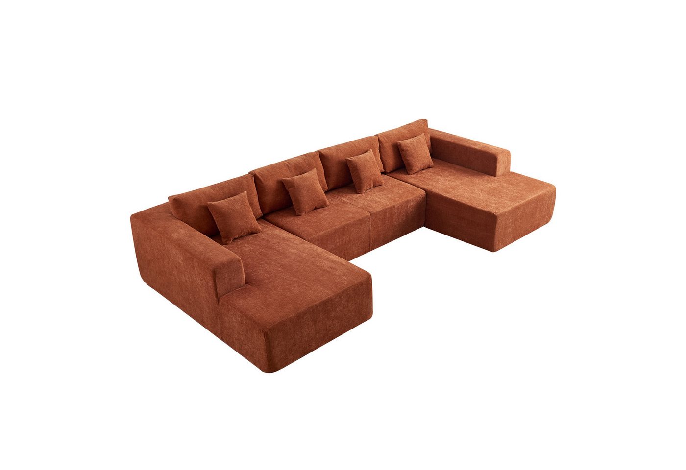 JOULISE Ecksofa Livano Ecksofa, 6-Sitzer U-Form, Chenille, modern & komfortabel, U-Form, Chenille-Stoff, Modernes Design, Wendbar von JOULISE