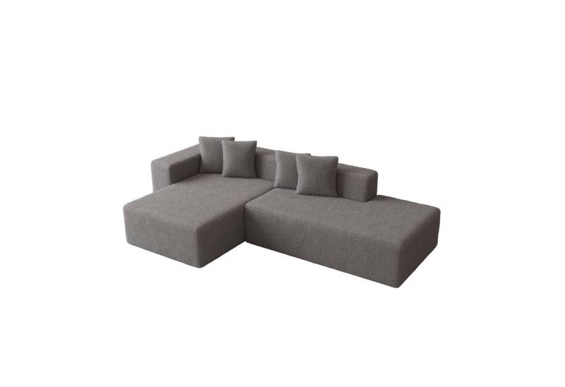 JOULISE Ecksofa Luma L-Form Sofa, 5-teilig, modular, Sherpa-Bezug inkl. Kissen, Vormontiert zum Aufschütteln von JOULISE