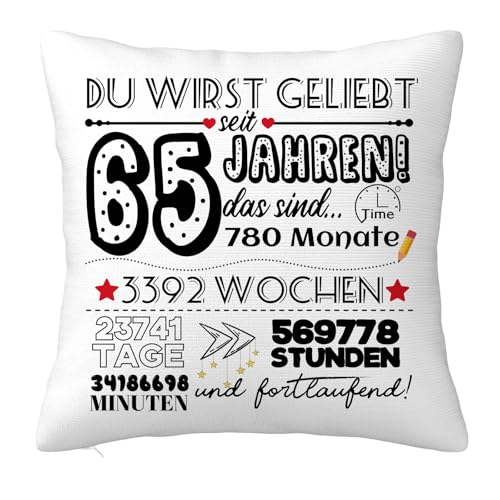 65 Jahre alt Frauen Männer Geschenk, Geschenke zum 65 Jahren Geburtstag Dekorationen, Geburtstag Deko Zierkissenbezüge, Feiern Ihre 65 65 Jahre alt Frauen Männer Geschenk, Geschenke zum 65 Jahren Geburtstag Dekorationen, Geburtstag Deko Zierkissenbezüge, Feiern Ihre 65 von JOUWUI