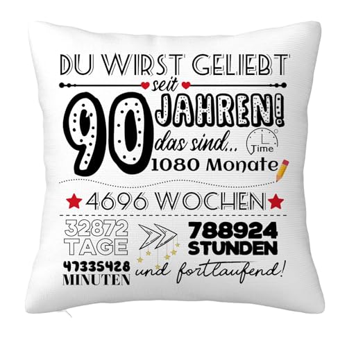 90 Jahre alt Frauen Männer Geschenk, Geschenke zum 90 Jahren Geburtstag Dekorationen, Geburtstag Deko Zierkissenbezüge, Feiern Ihre 90 90 Jahre alt Frauen Männer Geschenk, Geschenke zum 90 Jahren Geburtstag Dekorationen, Geburtstag Deko Zierkissenbezüge, Feiern Ihre 90 von JOUWUI