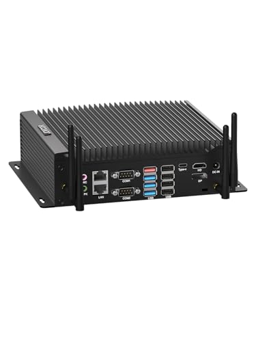 JOVCOR Lüfterlos Mini PC i7 10610U Industrie PC Win11 Pro Duales RJ45 LAN, 8GB DDR4 256GB SSD 4K Dreifach Display Fanless Mini Computer WiFi5 BT4.2 für Industrie von JOVCOR