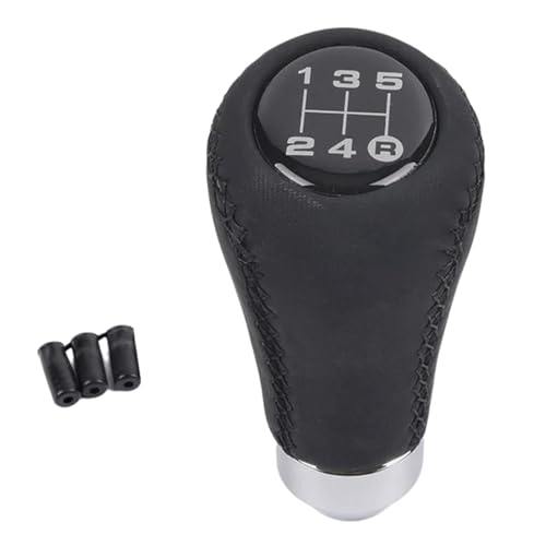 JOVERI Universal Auto Schaltknauf Auto 5/6, for Superb, Schwarzes Pu Leder M8 M10 M12 mit 3 Schläuchen Schaltgetriebe Schaltknauf Schaltknauf(Black Line for Superb) von JOVERI