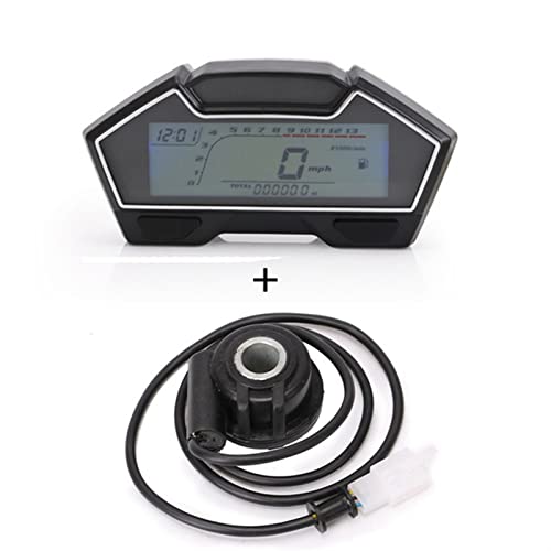 JOVERI Universal LCD Motorrad Racing Tachometer Kilometerzähler Tankanzeige DIY Tacho Meter Instrument 199 Kph Öl Wasser Temperatur Zeigen(With sensor 2) von JOVERI