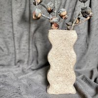 stein Welle Papier Zellstoff Pappmache Vase von JOVIFRENCHSTUDIO