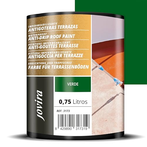 JOVIRA PINTURAS Abdichtung und Tropfschuztfarbe für Terrassenböden und Dächer. (750 Milliliter, Grün) von JOVIRA PINTURAS