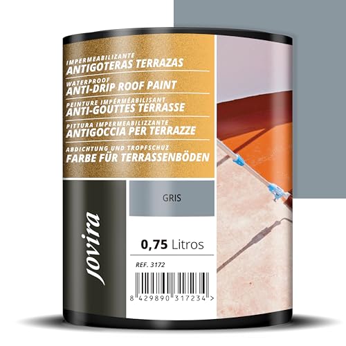 JOVIRA PINTURAS Abdichtung und Tropfschuztfarbe für Terrassenböden und Dächer. (750 Milliliter, Grau) von JOVIRA PINTURAS