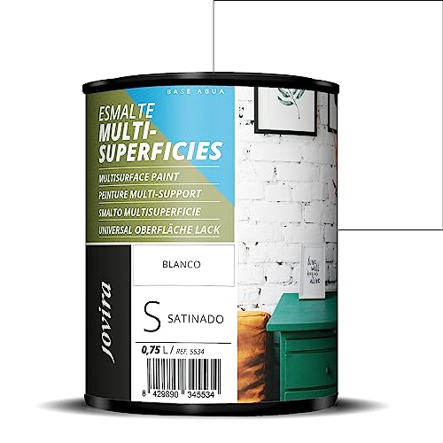 JOVIRA PINTURAS Acryl-Buntlack, Universal Oberfläche Lack, Dekoriert und schützt schwer zu klebende Oberflächen. (750 Milliliter, Weiß) von JOVIRA PINTURAS